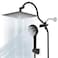 Hibbent 12 All Metal CUPC Shower Head High Pressure Rainfall Shower Head Handheld Showerhead Combo 12 Adjustable Extension Arm 10Spray 71 Hose Showerhead Holder Matte Black