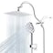 Hibbent All Metal CUPC Shower Head 8 High Pressure Rainfall Shower Head Handheld Showerhead Combo 12 Adjustable Extension Arm 10 Sprays 71 Shower Hose Showerhead Holder Chrome