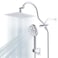 Hibbent All Metal CUPC Shower Head 8 High Pressure Rainfall Shower Head Handheld Showerhead Combo 12 Adjustable Extension Arm 10 Sprays 71 Shower Hose Showerhead Holder Chrome