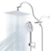 Hibbent All Metal CUPC Shower Head 8 High Pressure Rainfall Shower Head Handheld Showerhead Combo 12 Adjustable Extension Arm 10 Sprays 71 Shower Hose Showerhead Holder Chrome