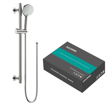 AULEEND Shower Slide Bar Handheld Shower Head with Hose 5Function Hand Shower with Wall Mountshower slide baradjustable height shower head Around Brushed Nickel