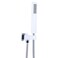 ENGA Square Solid Brass Hand Held Wand Shower Head with Wall Connector and Stainless Steel Hose Set Chrome