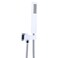 ENGA Square Solid Brass Hand Held Wand Shower Head with Wall Connector and Stainless Steel Hose Set Chrome