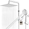 Ryamen Upgraded Dual Shower Heads Combo 10 inch Filtered Shower Head with Handheld 3Way Rain Shower Head with Filters 7 Settings Handheld Spray High Pressure Height Adjustable Silver