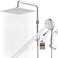 Ryamen Upgraded Dual Shower Heads Combo 10 inch Filtered Shower Head with Handheld 3Way Rain Shower Head with Filters 7 Settings Handheld Spray High Pressure Height Adjustable Silver