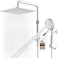 Ryamen Upgraded Dual Shower Heads Combo 10 inch Filtered Shower Head with Handheld 3Way Rain Shower Head with Filters 7 Settings Handheld Spray High Pressure Height Adjustable Silver