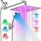 HUUKE LED Shower Head with High Pressure 10 Rain Shower Head 11 Adjustable Extension Arm Color Changing Based On Water Temperature Stainless Steel 60 Hose Chrome