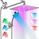 HUUKE LED Shower Head with High Pressure 10 Rain Shower Head 11 Adjustable Extension Arm Color Changing Based On Water Temperature Stainless Steel 60 Hose Chrome