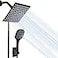 NearMoon Shower Head with Hose High Pressure Stainless Steel Rain Shower and 3 Settings Handheld Spray Combo with Push Button Flow Control 8 Inch Matte Black