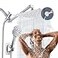 AWAXFOLO Shower Head 10 High Pressure Rain shower head with Handheld Spray Combo 6 Settings Handheld with 78 Antileak Hose 11 Adjustable Extension Arm Ultra Thin Water Saving Chrome