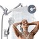 AWAXFOLO Shower Head 10 High Pressure Rain shower head with Handheld Spray Combo 6 Settings Handheld with 78 Antileak Hose 11 Adjustable Extension Arm Ultra Thin Water Saving Chrome