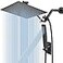 bellearly All Metal 12 RainRainfall Shower Head with Handheld Spray Combo High Pressure Square Shower Head with 13 Extension Arm Dual Black Shower Heads with 78 Hose Waterfall Showerhead BELLEARLY