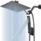 bellearly All Metal 12 RainRainfall Shower Head with Handheld Spray Combo High Pressure Square Shower Head with 13 Extension Arm Dual Black Shower Heads with 78 Hose Waterfall Showerhead BELLEARLY