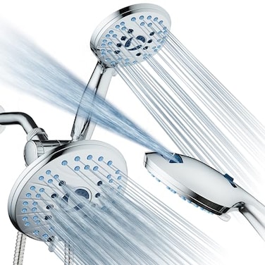 Hotel Spa AquaCare AsSeenOnTV High Pressure 50mode Rain Handheld 3way Shower Head Combo Anticlog NozzlesTub Tile Pet Power WashExtra Long 6 ft Stainless Steel HoseAll Chrome Finish