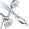 Hotel Spa AquaCare AsSeenOnTV High Pressure 48setting Rain Handheld 3way Shower Head Combo Anticlog NozzlesTub Tile Pet Power WashExtra Long 6 ft HoseAll Chrome Finish