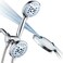 Hotel Spa AquaCare AsSeenOnTV High Pressure 48setting Rain Handheld 3way Shower Head Combo Anticlog NozzlesTub Tile Pet Power WashExtra Long 6 ft HoseAll Chrome Finish