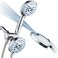 Hotel Spa AquaCare AsSeenOnTV High Pressure 48setting Rain Handheld 3way Shower Head Combo Anticlog NozzlesTub Tile Pet Power WashExtra Long 6 ft HoseAll Chrome Finish