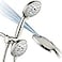 Hotel Spa AquaCare AsSeenOnTV High Pressure 48setting Rain Handheld 3way Shower Head Combo Anticlog NozzlesTub Tile Pet Power WashExtra Long 6 ft HoseSatin Nickel Finish
