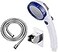 KAIYING DrillFree High Pressure Handheld Shower Head with ONOFF Pause Switch 3 Spray Modes Water Saving Showerhead Detachable ShowerHead HShower Head White BlueBracketHose
