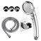 KAIYING DrillFree High Pressure Handheld Shower Head with ONOFF Pause Switch 3 Spray Modes Water Saving Showerhead Detachable Puppy Shower Accessories MShower Head ChromeBracketHose