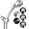 JONKEAN High Pressure Shower Head with 3 Spray Settings Water Saving Handheld RV Shower Head with Hose and On Off Switch Detachable Shower Heads with Hose and AngleAdjustable Bracket Black