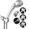 JONKEAN High Pressure Shower Head with 3 Spray Settings Water Saving Handheld RV Shower Head with Hose and On Off Switch Detachable Shower Heads with Hose and AngleAdjustable Bracket Black