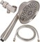 Aqua Elegante Massage Mist Handheld Shower Kit 6 Function High Pressure Adjustable Hand Held Showerhead with Hose and Mount Easy Install for Boosting Low Water Flow 25 GPM Brushed Nickel