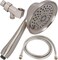 Aqua Elegante Massage Mist Handheld Shower Kit 6 Function High Pressure Adjustable Hand Held Showerhead with Hose and Mount Easy Install for Boosting Low Water Flow 25 GPM Brushed Nickel