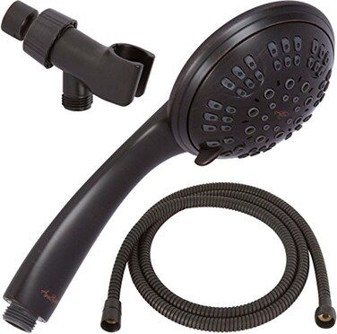 Aqua Elegante Luxury Handheld Shower Kit 6 Function High Pressure Removable Hand Held Showerhead with Hose and Mount Easy Install for Boosting Low Water Flow Baths 18 GPM OilRubbed Bronze