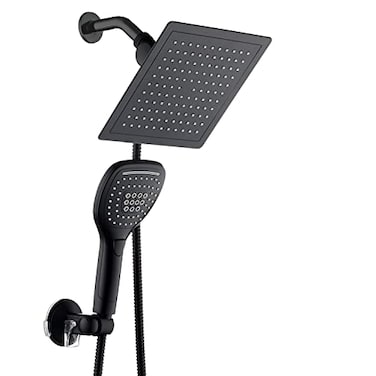 Dream Spa DreamSpa UltraLuxury 9 Rainfall Shower HeadHandheld Combo Convenient PushButton Flow Control Button for easy onehanded operation Switch flow settings with the same hand Matte Black