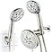 Hotel Spa AquaCare Spa Station High Pressure 48mode 3way Rainfall Handheld Shower Head Combo AntiClog Nozzles ExtraLong 6 ft Stainless Steel Hose 2nd Wall BracketNickel Finish