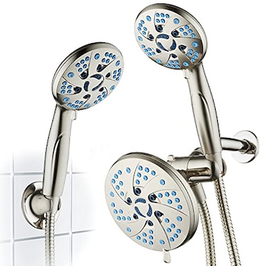 Hotel Spa AquaCare Spa Station High Pressure 48mode 3way Rainfall Handheld Shower Head Combo AntiClog Nozzles ExtraLong 6 ft Stainless Steel Hose 2nd Wall BracketNickel Finish