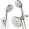Hotel Spa AquaCare Spa Station High Pressure 48mode 3way Rainfall Handheld Shower Head Combo AntiClog Nozzles ExtraLong 6 ft Stainless Steel Hose 2nd Wall BracketNickel Finish