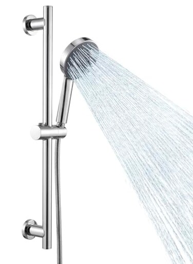 KES Adjustable Shower Head with Slide Bar Handheld Shower Head Holder 5 Function with Extra Long Hose System Set Wall Mount 188 Stainless Steel Polished Finish F204PSC1