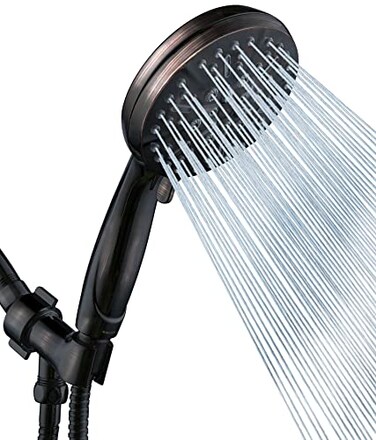 BOWGER ORB High Pressure Shower Head with Handheld Multifunctional High Flow Rain Showerhead with Extra 60 Long Hose and Adjustable Overhead Holder Es la mejor regaderas para ducha Oil Rubbed Bronze