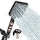 MakeFit Filtered Shower Head Black 6 Modes High Pressure Handheld Shower Head with Filter Mineral Beads Detachable Handheld Showerhead Set with Stainless Steel Hose and Shower Arm Bracket