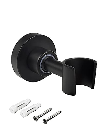 PHASAT Shower Head Holder Wall Mount SUS304 Stainless Steel Shower Wand HolderAdjustable Handheld Shower Head Bracket Holder Matte BlackA13021B