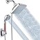 Voolan High Pressure Rain Shower Head with Handheld Spray Combo Hand Held Filter Showerhead with Selfadhesive Holder and 59 Hose Luxury Chrome