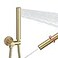 KATAIS Brushed Gold Shower Head 2 in 1 Function High Pressure 7 inch Hand Held Shower Head Dual Modes High Flow Shower Wand with 59 inch Hose and Shower Bracket