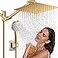 Beekim High Pressure Rainfall Shower HeadHandheld Shower Combo with 11 Adjustable Extension Arm 5 Spray Settings Shower Heads with 60 Hose Antileak Gold 10