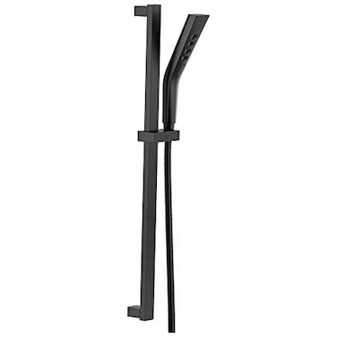 Delta Faucet 3Spray H2Okinetic Slide Bar Hand Held Shower with Hose Black Handheld Shower Head Slide Bar Hand Shower Handheld Shower Detachable Shower Head Matte Black 51799BL