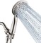 BRIGHT SHOWERS 9 Spray Settings Shower Head with Handheld High Pressure Brushed Nickel Hand Held Showerhead with 60 Inch Stainless Steel Hose and Adjustable Overhead Bracket
