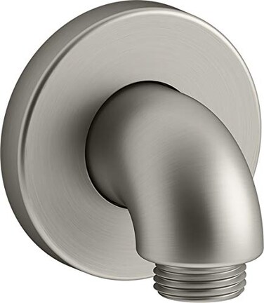 KOHLER 22172BN Purist Stillness WallMount Supply Elbow with Check Valve for Handshower Hose Handheld Shower Elbow Vibrant Brushed Nickel