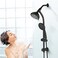 UCLIMAA High Pressure 48Settings Shower Head with Handheld ShowerDrillFree 3Way Diverter for Easy ReachAdjustable Height Slide Bar Dual Shower Head Combo Set Matte Black