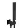 Asyas Brass High Pressure Hand Held Shower Wand Square Head with Adjustable Elbow Wall Connector Shower Holder and 59 Inch Hose Set Matte Black