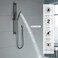 BEIYI Matte Black Handheld Shower with Slide Bar Square Handheld Shower Head with Hose HighPressure Shower Head with 29 Long Slide Bar Combo Adjustable Height