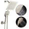 Dream Spa DreamSpa UltraLuxury 9 Rainfall Shower HeadHandheld Combo Convenient PushButton Flow Control Button for easy onehanded operation Switch flow settings with the same hand Satin Nickel
