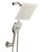 Dream Spa DreamSpa UltraLuxury 9 Rainfall Shower HeadHandheld Combo Convenient PushButton Flow Control Button for easy onehanded operation Switch flow settings with the same hand Satin Nickel