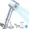 YOUMEIYUAN High Pressure Shower Head with Handheld with Pause Switch 4 Spray Modes Water Saving ShowerheadShowerhead Set with Hose Bracket and Cotton Filter blue