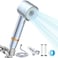 YOUMEIYUAN High Pressure Shower Head with Handheld with Pause Switch 4 Spray Modes Water Saving ShowerheadShowerhead Set with Hose Bracket and Cotton Filter blue